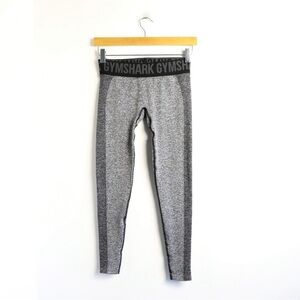 GymShark Flex Low Rise Leggings Black Marl Charcoal Size Small Crop athletic